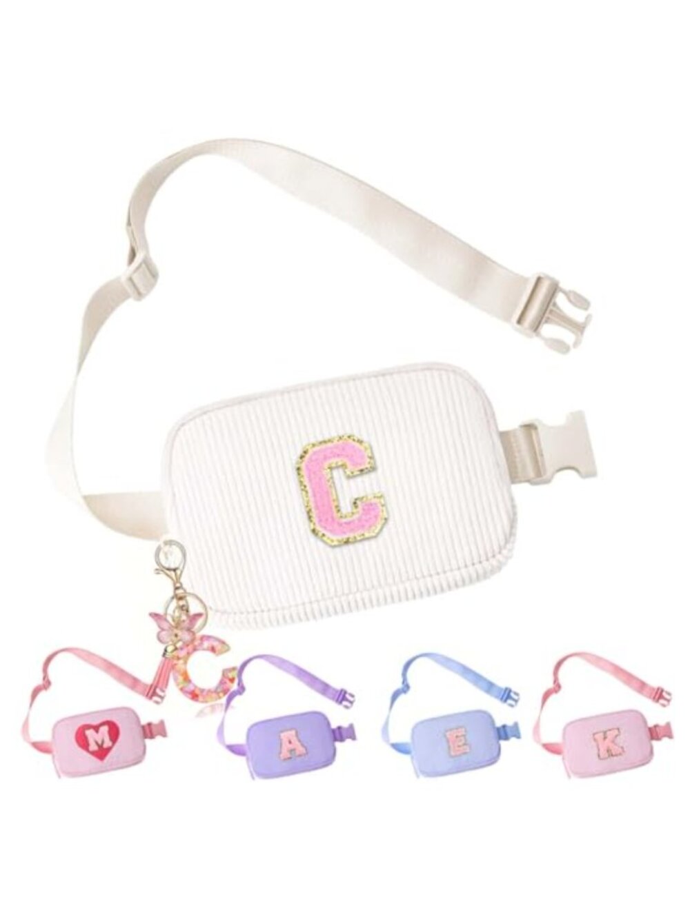 Corduroy Belt Bag Crossbody Fanny Pack Adjustable Strap Water Resistant